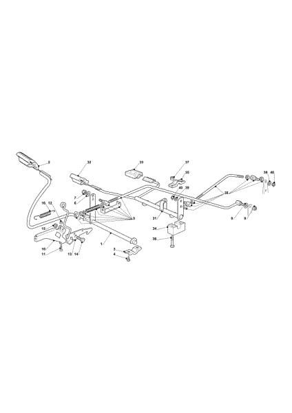 Brake and gearbox controls OM 101C/16K H Cat.2013 Garden tractor