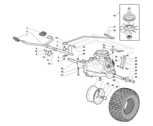 Transmission OM 98L/14,5 K H Cat. 2014 Garden tractor