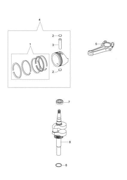 Crankshaft and piston MAX 44 TK (K650) Lawnmower
