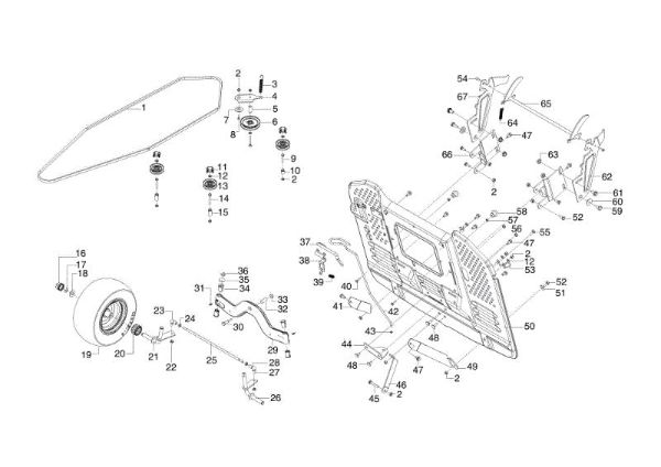 Front axle and bag support OM 95/15,5 H Garden tractor