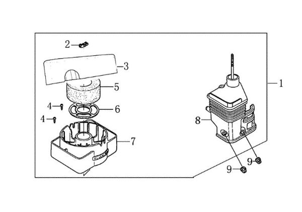 Air filter MH 150 RKS (K700 H - SN T210) Rotary tiller