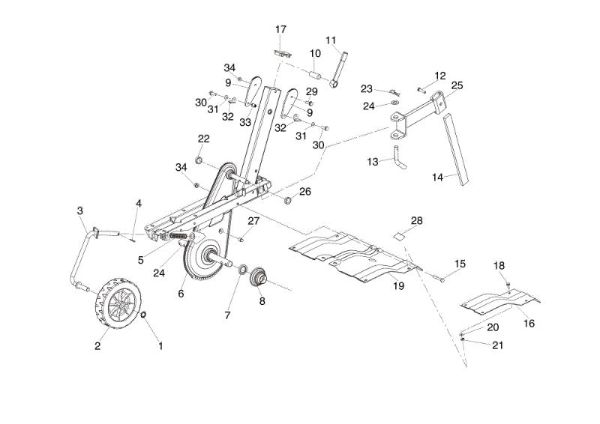 Frame MH 180 RKS (K800 H - SN T210) Rotary tiller