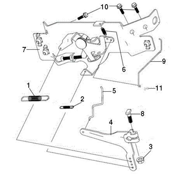 Control lever OM 106/24 KH (K2400AVD V-Twin) Cat. 2015 Garden tractor
