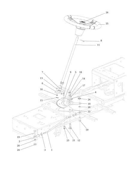 Steering arm OM 124/22 H Cat. 2015 Garden tractor