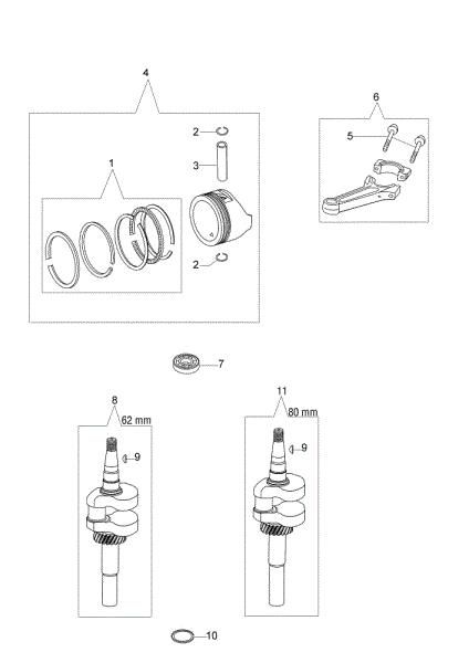 Crankshaft and piston G 53 VK ALLROAD PLUS 4 (K800) Lawnmower