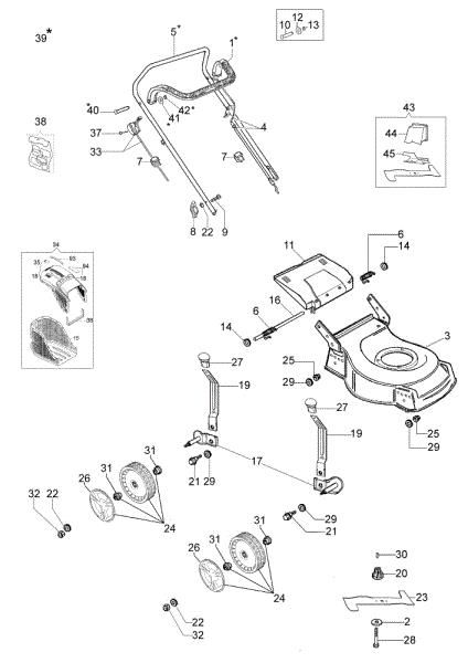 Complete illustrated parts list G 53 PBX COMFORT PLUS Lawnmower