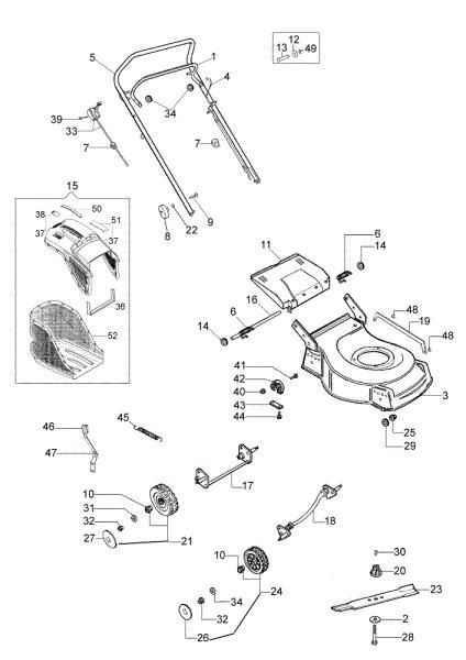 Illustrated parts list G 44 PBXC COMFORT PLUS Lawnmower