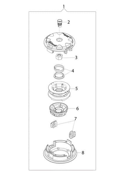 Illustrated parts list (Head "Load and Go" Ø130) 741 Brushcutter