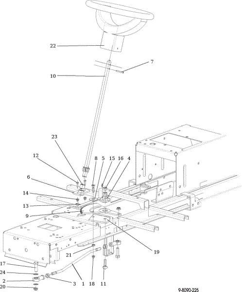 Steering arm OM 107 L/17,5 H Cat. 2016 Garden tractor