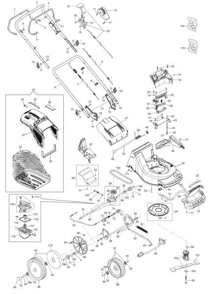 Illustrated parts list MAX 53 TK ALUMINIUM PRO (K800) Lawnmower