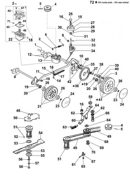 Axle assy LUX 47 TV Lawnmower