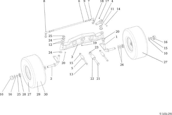 Front axle OM 107 L/24 KH (K2400AVD V-Twin) Cat. 2017 Garden tractor