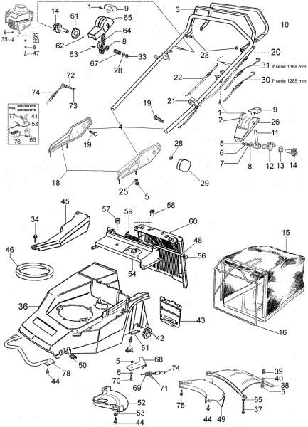 New handle (From January 2003) LUX 53 V Lawnmower