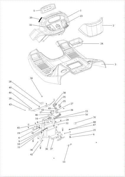 Dashboard OM 106/24 KH (K2400AVD V-Twin) 4X4 Cat. 2017 Garden tractor