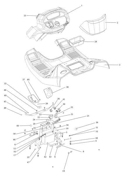 Dashboard OM 124/24 KH (K2400AVD V-Twin) Cat. 2017 Garden tractor