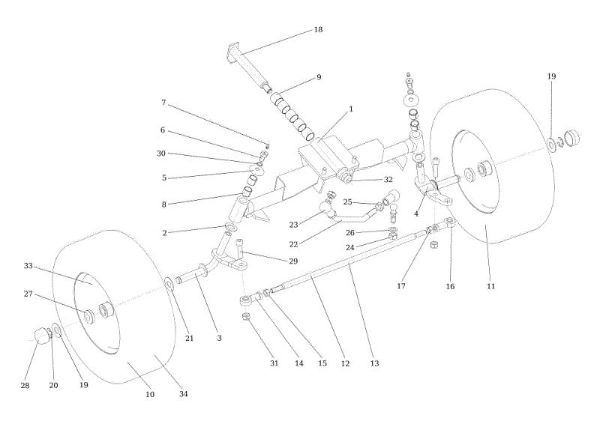Front axle APACHE 92 EVO (K2400AVD V-Twin) Cat.2017 Garden tractor