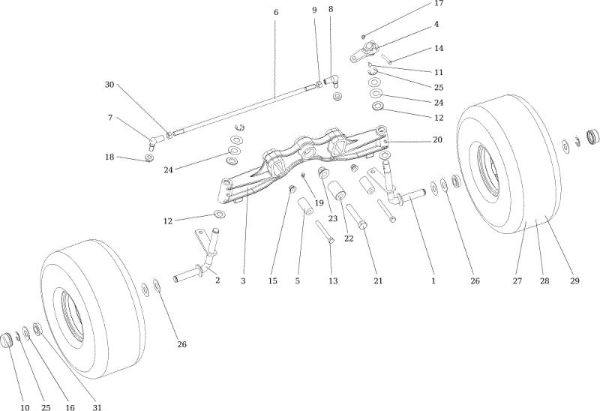 Front axle OM 124/22 H Cat. 2017 Garden tractor