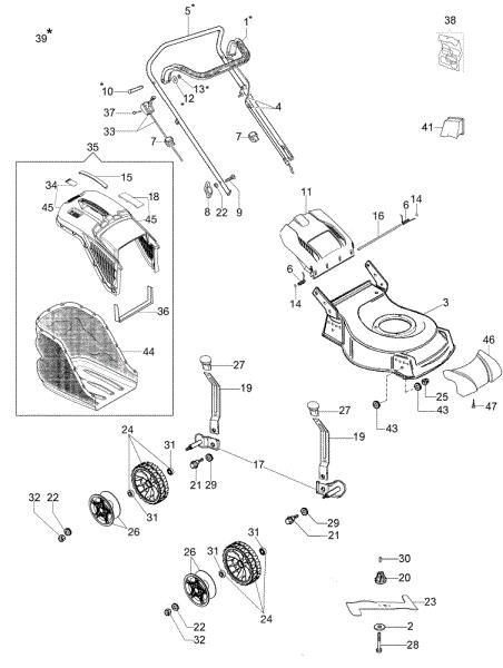 Complete illustrated parts list G 48 PBQ COMFORT PLUS (2018) Lawnmower