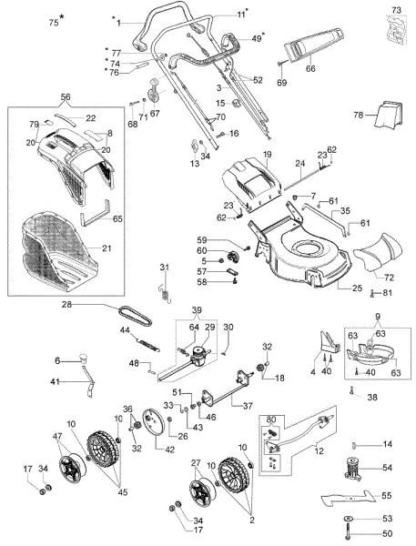 Complete illustrated parts list G 53 TBX COMFORT PLUS (2018) Lawnmower