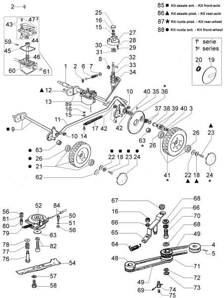 Axle assy LUX 53 KVF Lawnmower