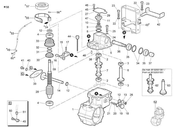 Speed gears of the change - with brake from sn B133181826 WB 80 HR 11 Flail mowers