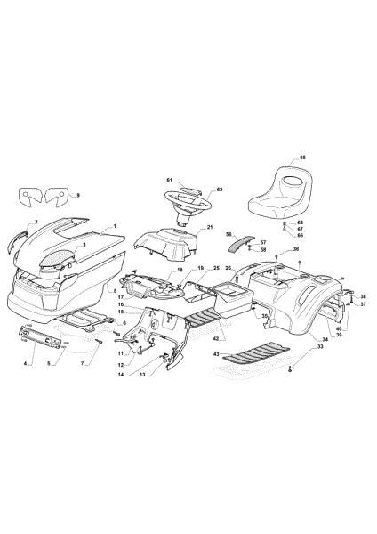 Body OM 98L/14,5 K H Cat. 2018 Garden tractor