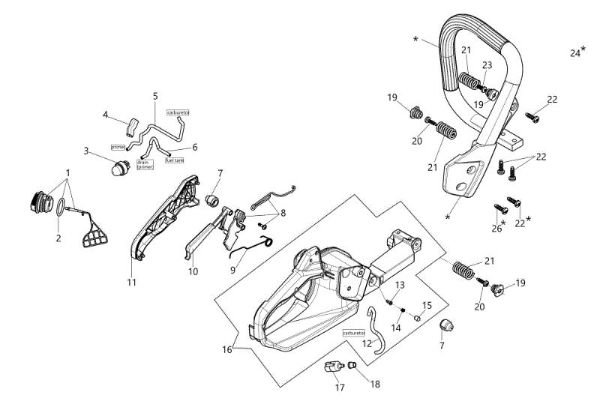 Tank and handle GS 371 (Euro 2) Chainsaw