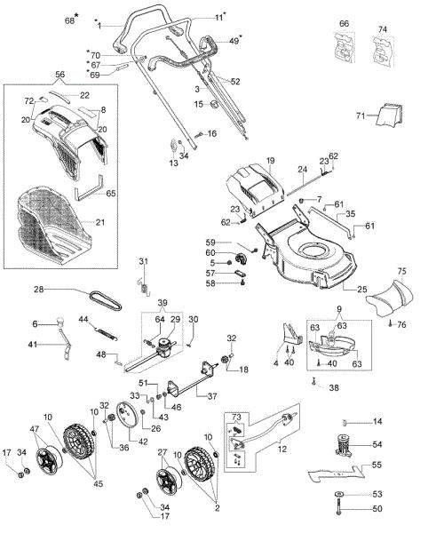 Complete illustrated parts list G 48 TK COMFORT PLUS (K600 AUTOCHOCKE) (2018) Lawnmower