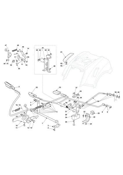 Brake and gearbox controls OM 93/16,5 Cat. 2019 Garden tractor