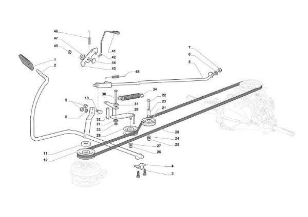 Brake and gearbox controls OM 108L/18,5 H Cat. 2019 Garden tractor