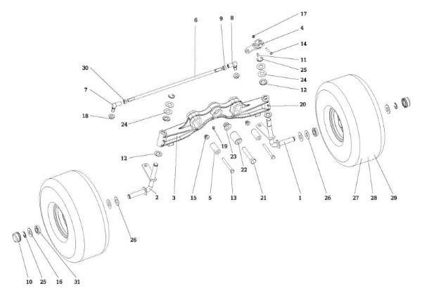 Front axle OM 106/24 KH (K2400AVD V-Twin - EURO5) Cat. 2019 Garden tractor