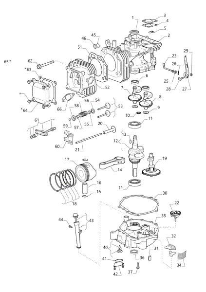 Motor assy OM 98L/14,5 K H Cat. 2020 Garden tractor