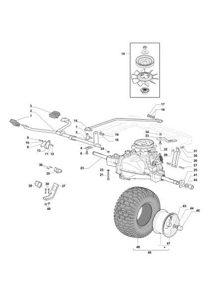 Transmission OM 108L/18,5 H Cat. 2020 Garden tractor
