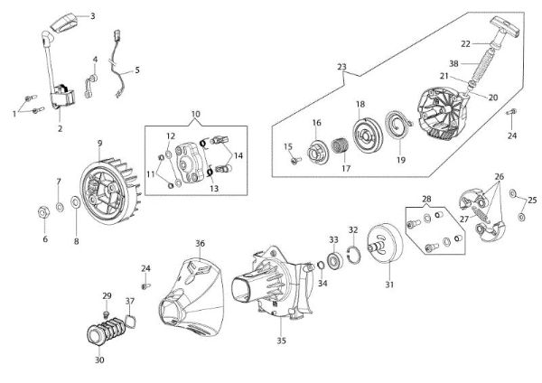 Starter assy BCF 550 Brushcutter