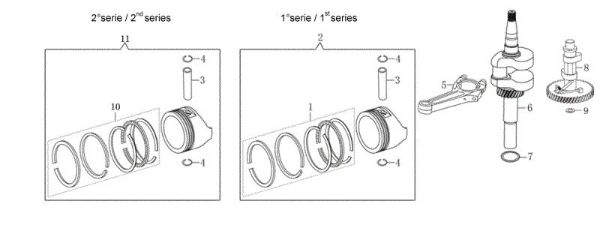 Shaft + piston G 44 TK COMFORT (K450) Lawnmower