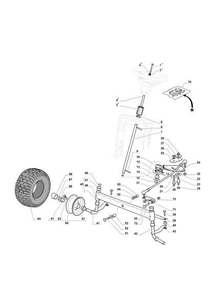 Steering arm OM 108L/16 K Cat. 2022 Garden tractors