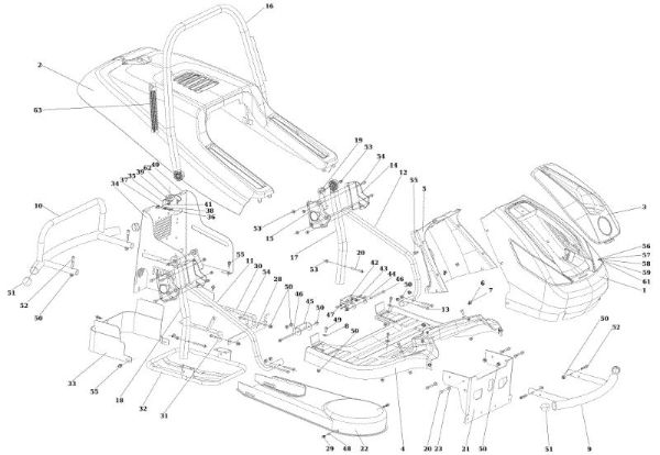 Hood (1/2) APACHE 92 EVO 4x4 (K2400AVD V-Twin - EURO5) Cat.2022 Garden tractor