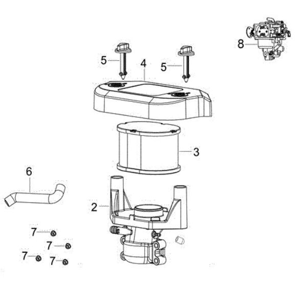 Air filter (from 05/17) OM 106/24 KH (K2400AVD V-Twin) 4X4 Cat. 2022 Garden tractor