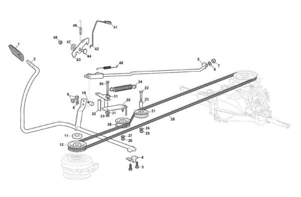 Brake and gearbox controls GLX 14-98HS Garden tractor