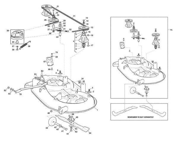 Mowing deck GLX 14-98HS Garden tractor