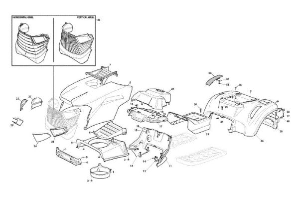 Body (2/2) GLX 20-108HS Garden tractor