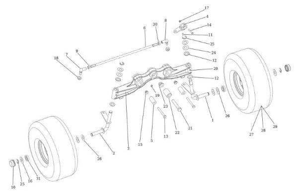 Front axle OM 92/16KH (K1600AVD) Cat. 2023 Garden tractor
