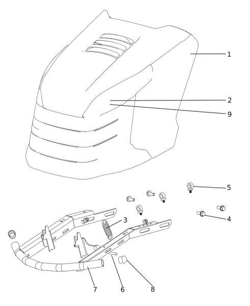 Hood (1/2) OM 92/16KH (K1600AVD) Cat. 2023 Garden tractor