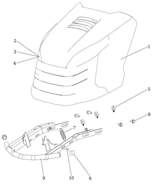 Hood (2/2) OM 106/16 KH (K1600AVD) Cat. 2023 Garden tractor