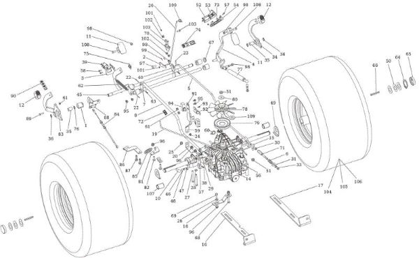 Transmission OM 106/24 KH (K2400AVD V-Twin) 4X4 Cat. 2023 Garden tractor