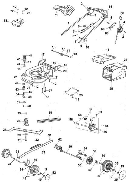 Complete illustrated parts list MAX 48 TH Lawnmower