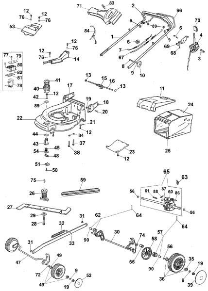 Complete illustrated parts list MAX 53 TBXE Lawnmower