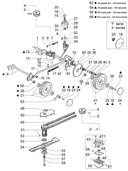 Axle assy LUX 53 TJ Lawnmower