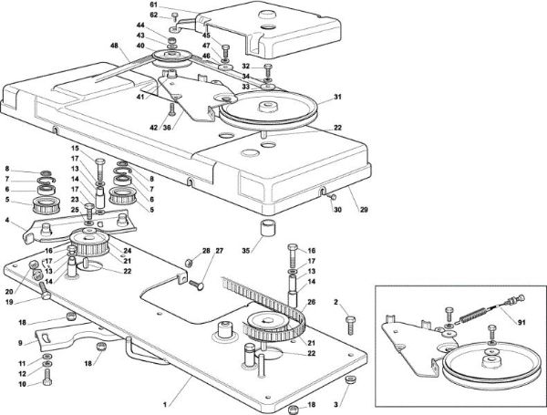 Cutting plate (1) OM 102C/17H Cat.2001 Garden tractor