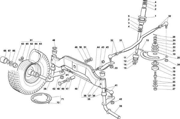 Steering arm OM 102C/13,5M Cat.2003 Garden tractor